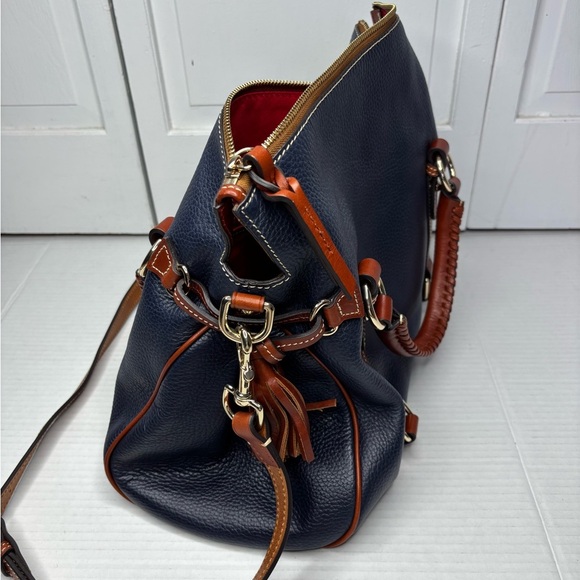 Price is firm DOONEY & BOURKE Pebble Leather Large Satchel in Blue - Picture 4 of 8